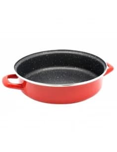 Émaillé Plaque de cuisson Rosberg R51222A32, 32*7cm/0.8mm rouge/carbon acier with