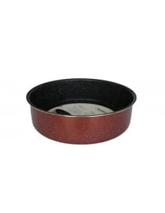 Plaque de cuisson Rosberg R51222G28, rond,28*8cm., revêtement marbré, bordeaux