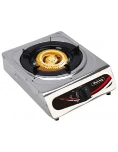 Single gas hob Rosberg R51454A, 30 mbar, 40/28/8cm, inox, cast