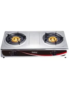 Double gas stove Rosberg R51454AD, 30 mbar, 72/34/8cm, inox, Cast