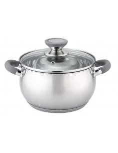Casserole Voltz OV51210N24, 24cm/6l, poignées grises, inox