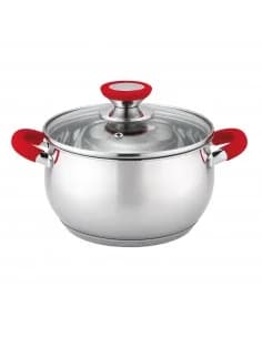 Casserole Voltz OV51210N28, 28cm/10.45l, poignées rouges, inox