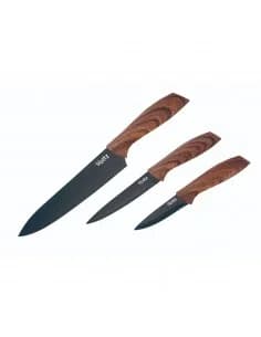Кnife set Voltz OV51633B3GW, 3 pcs., noir à manches en bois, Box