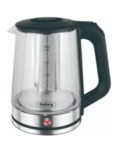 Bouilloire électrique Rosberg R51230R, 1500W, 2 l., glass, noir, with filter