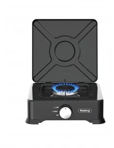 Rosberg R51454E1, Single Burner Gas stove avec couvercle 30mbar2.2kWh, Carbon