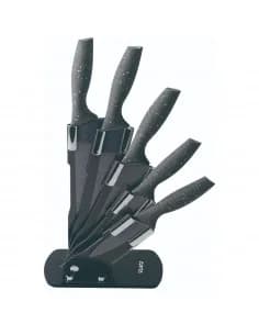 Oliver Voltz OV51633H5, Jeu de couteaux 5 pieces, revêtement marbré, Acrylic support, gris