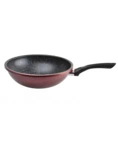 Rosberg R51320G26H, Wok Pan, 26cm, marbré revêtu, induction, bordeaux Melange