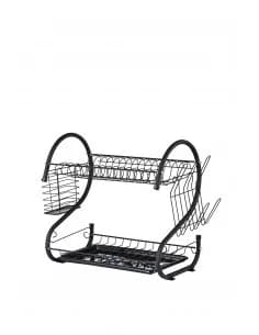 Rosberg R53000H, Égouttoir à vaisselle, 2 levels, 40x24x38cm, noir