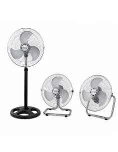Rosberg R51760J18, 3 in 1 Ventilateur, 70W, 18", 3 vitesses, chromé/noir