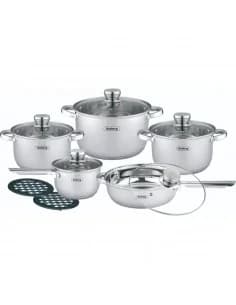 Rosberg R51210L12BM, 12pcs Batterie de cuisine, 2pc backbite mat, inox