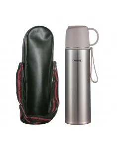 Rosberg R52010FB, Bouteille isotherme en inox avec housse, 0.5l., gris