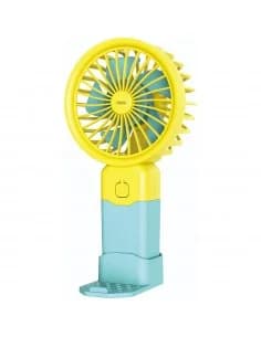 Rosberg R51760T, Ventilateur USB portable, 2W, 8 cm. 3 vitesses, jaune et bleu