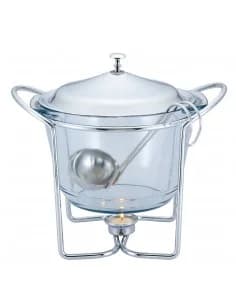 Bol de service chaufVentilateurt Bohmann BH 2004-40CG, 4l, Louche, couvercle, support, inox