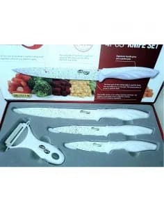 Jeu de couteaux Switzňer SW-7777-W 3 pcs+éplucheur, blancs lames avec céramique