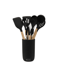 De cuisine kit Goldman GM 7678-10BL, 10 pcs avec support, silicone avec bois