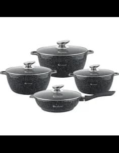 Kit marmites Goldmann GM 6008, 20/24, 28, 20T, moulé aluminium, marbréорно revêtement