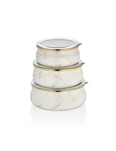 Bols pour alimentaire 3 pcs Goldmann GM-003, 14/16/18cm, beige, émail