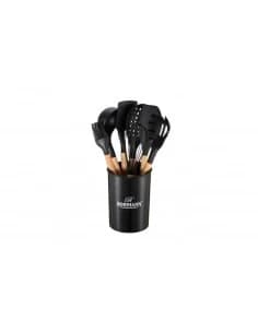 Kitchen Set Bohmann BH 7678-8noir, 8 pcs. with support, Silicone with Wooden