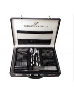 Bohmann BH BP C72-M, 72 pcs Ménagère (jeu de couverts), Leather Case, S/S, inox